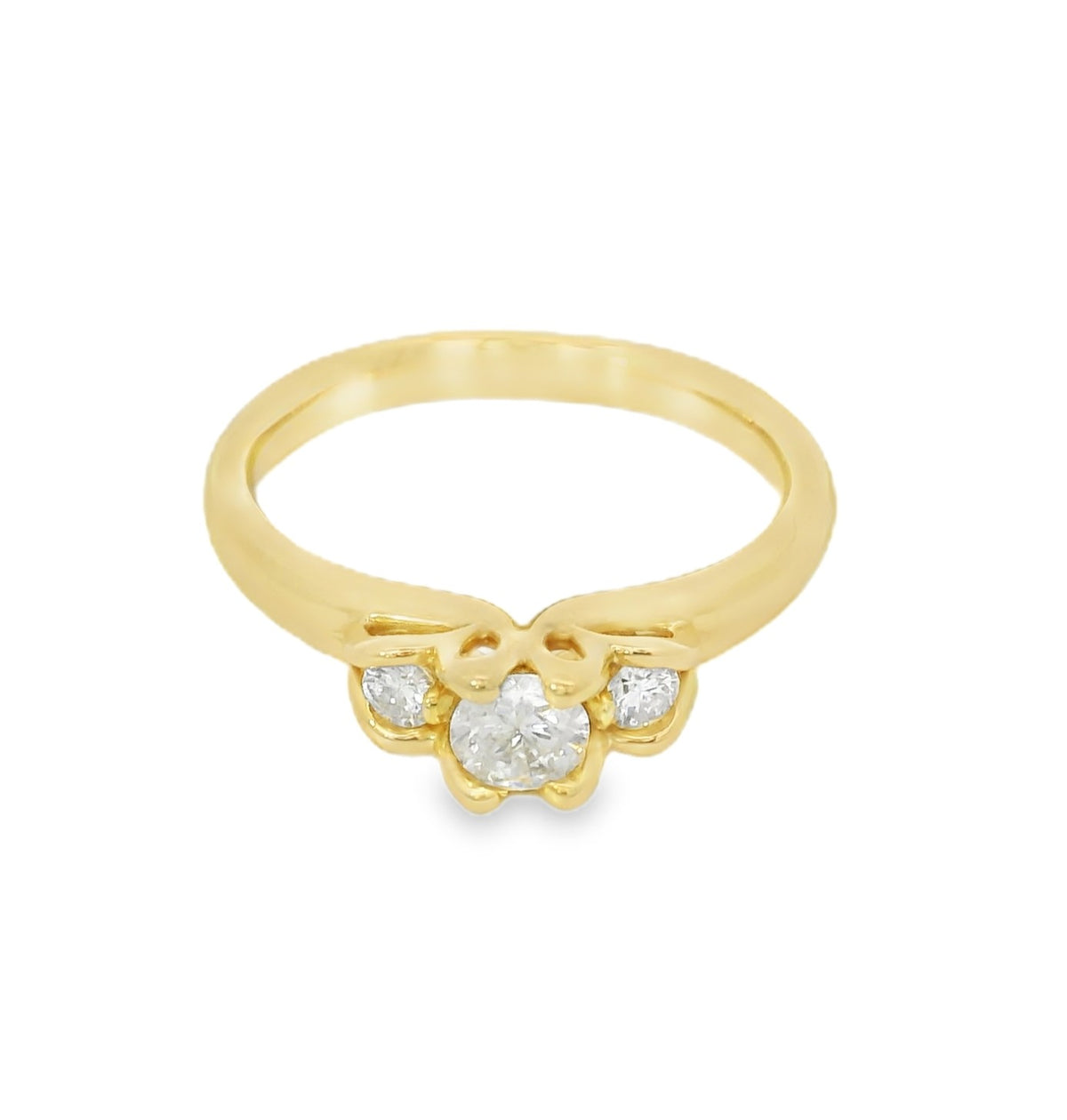 Chrysalis Three Stone Diamond Ring, view 3
