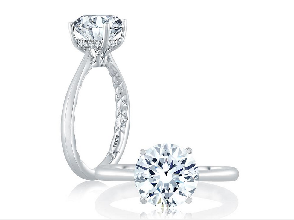 A. JAFFE Solitaire Engagement Ring with Gallery Detail