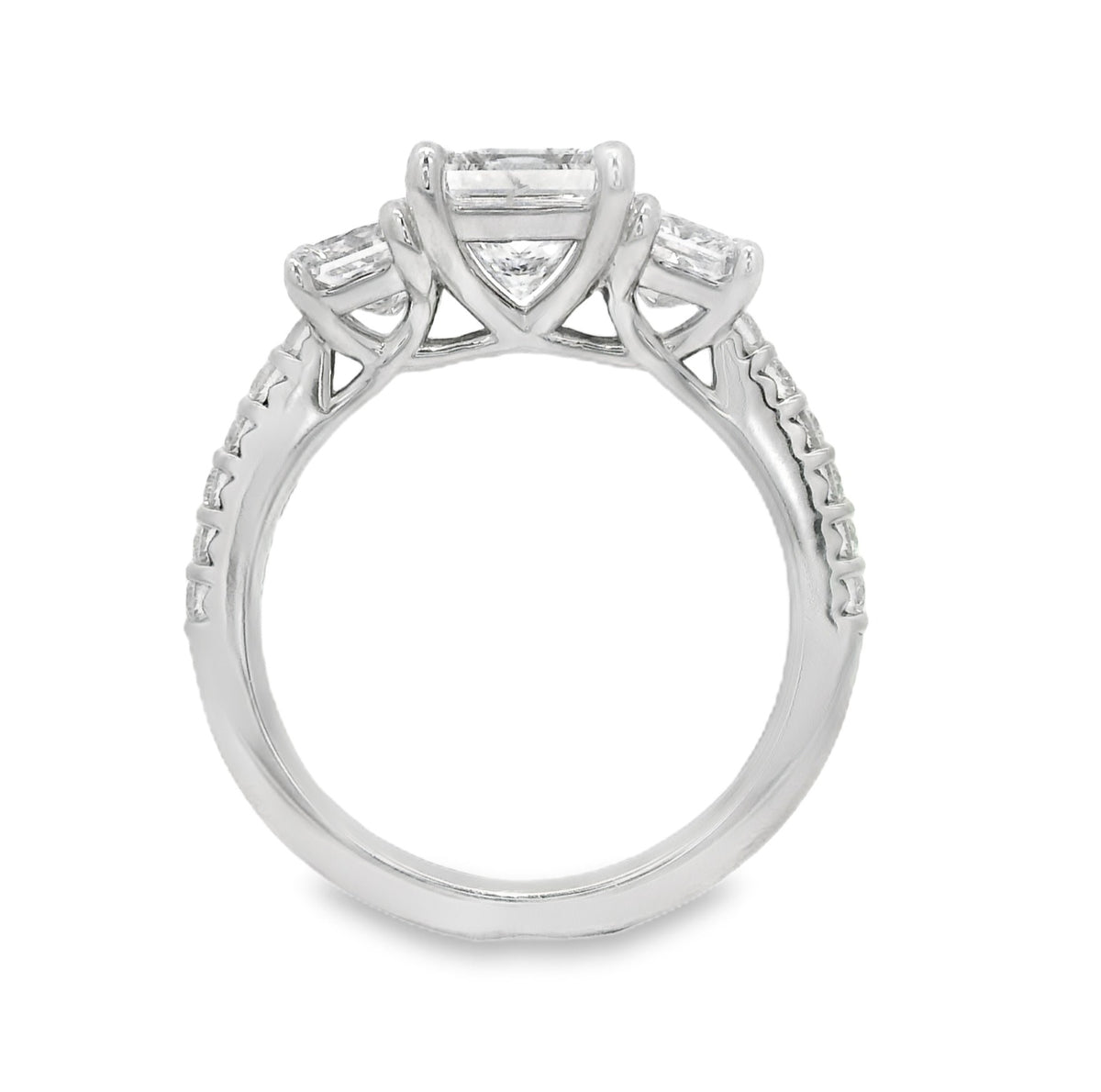 Three Stone Princess Cut Ring, view 3