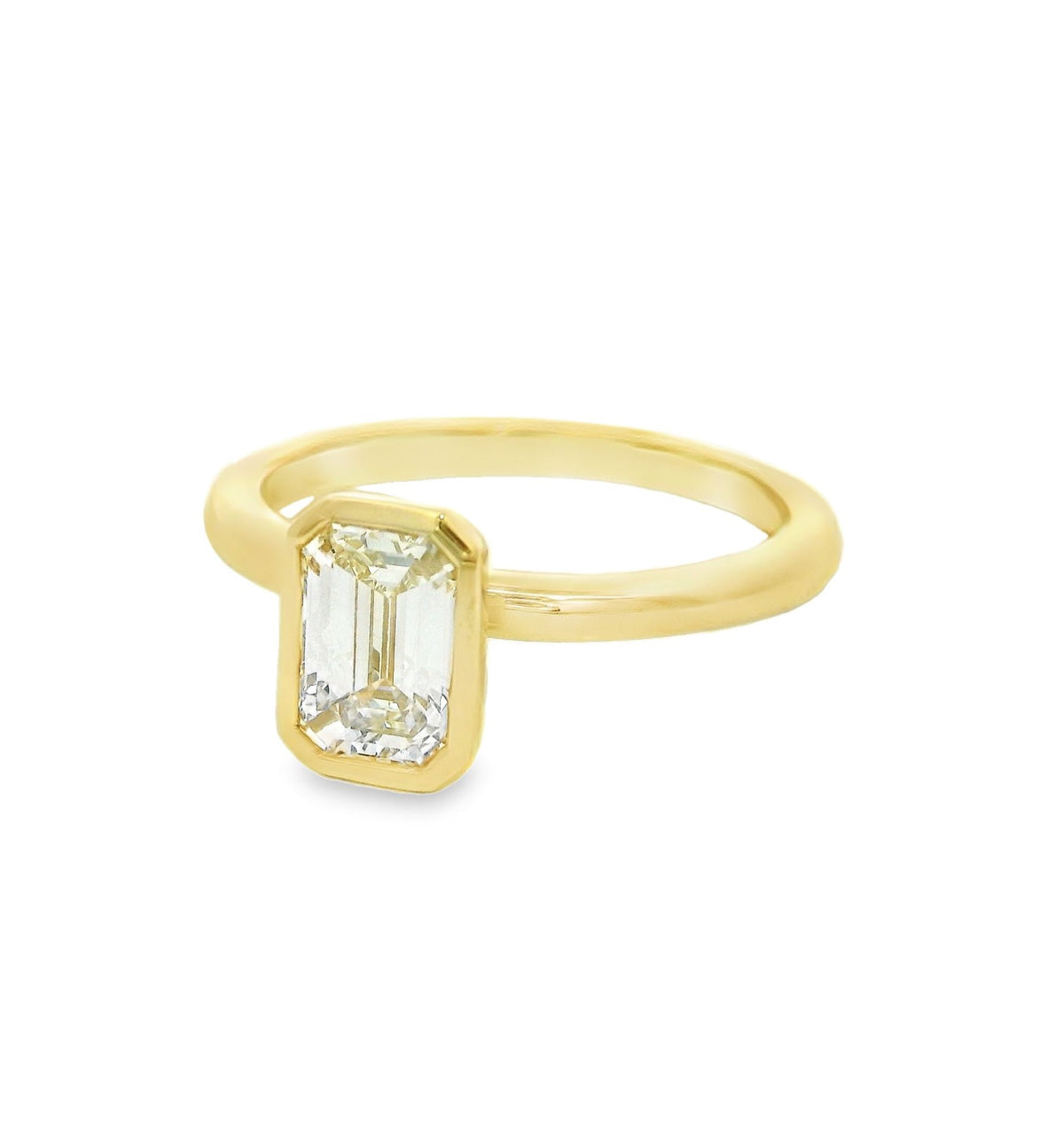 G.N Diamond Solitaire Bezel Set Engagement Ring, view 2