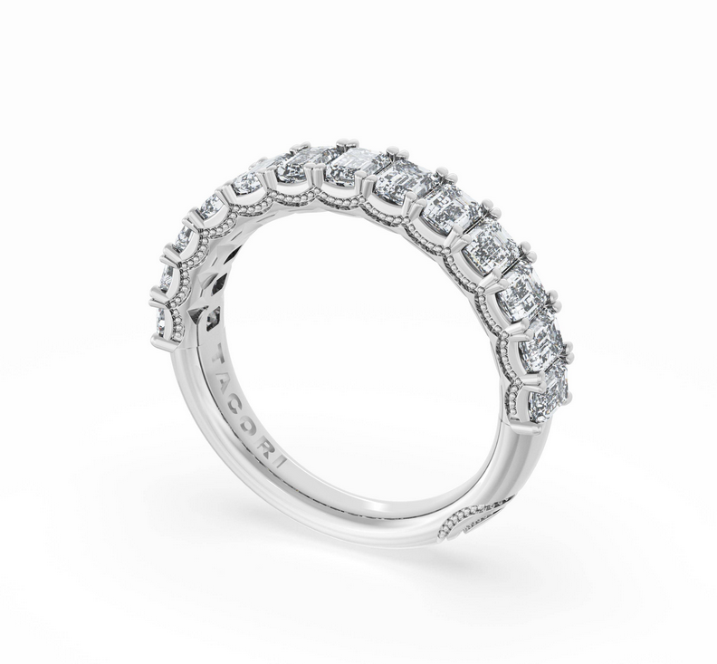 Tacori Founder's Collection | Emerald Cut Diamond Band in Platinum