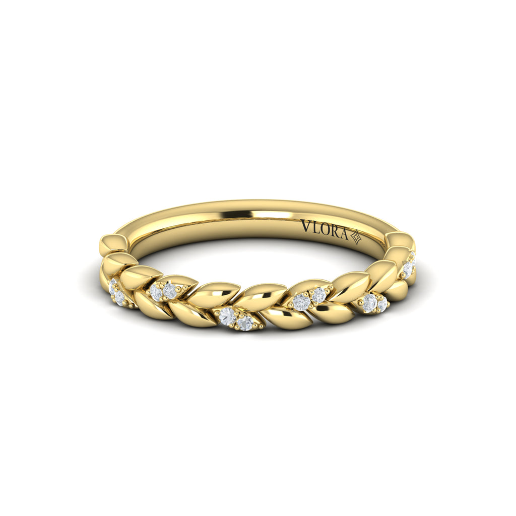 Vlora Jewels Wheat Stackable Diamond Band, view 2