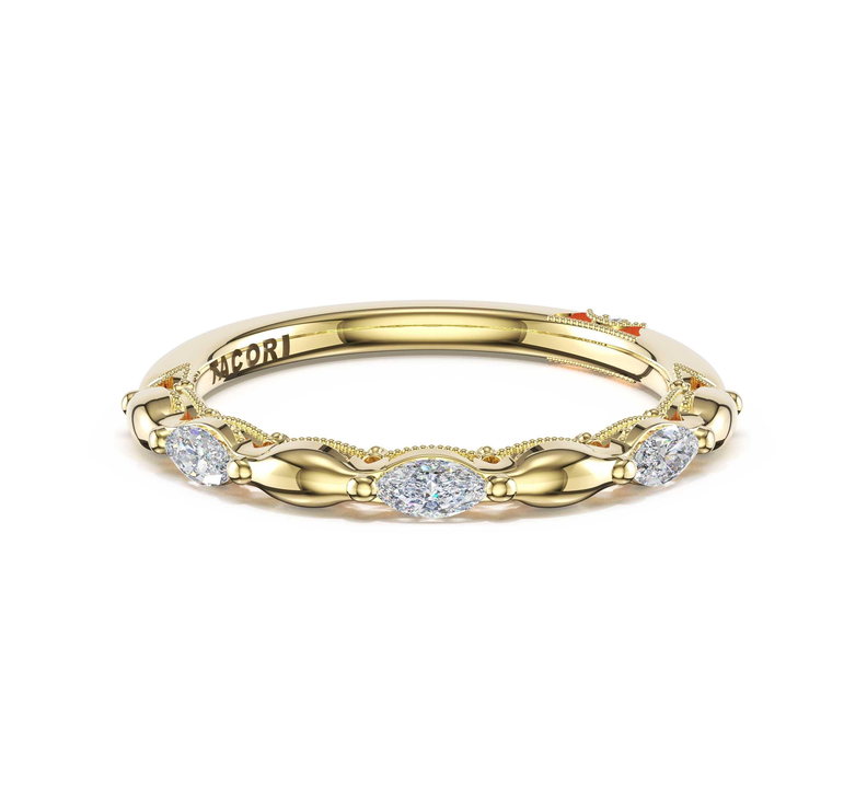 Tacori Sculpted Crescent | Marquise Pattern Band in 14kt Yellow Gold, view 2