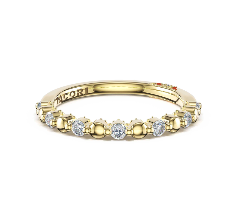 Tacori Sculpted Crescent | Round Pattern Band in 14kt Yellow Gold, view 2