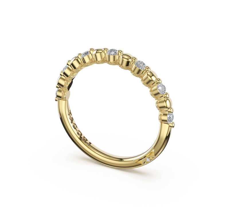 Tacori Sculpted Crescent | Round Pattern Band in 14kt Yellow Gold