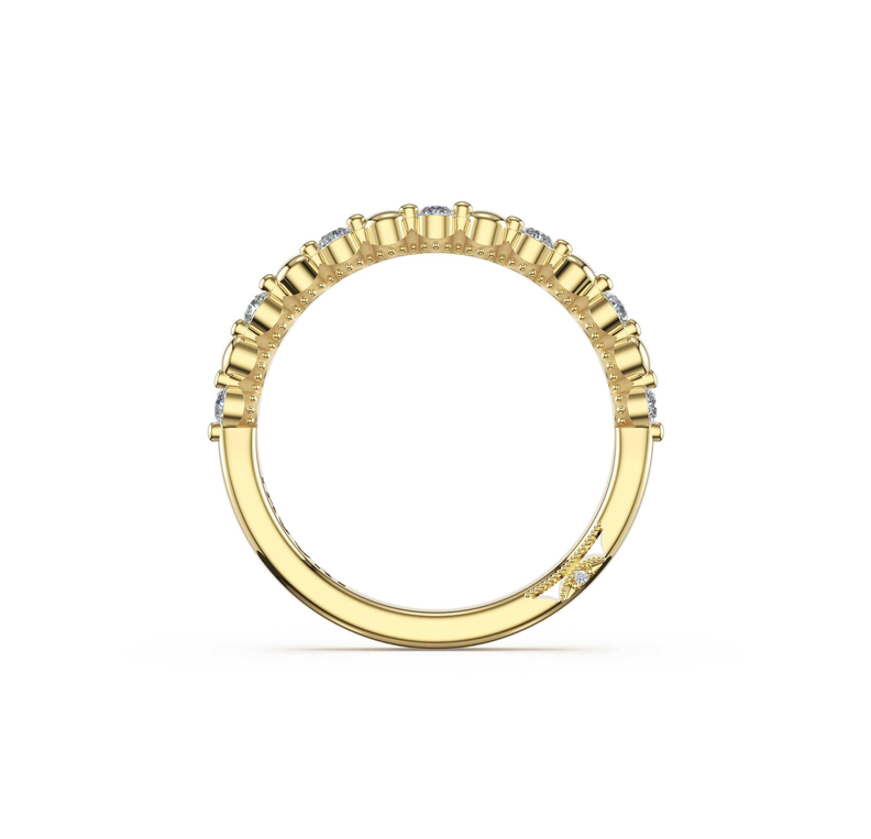 Tacori Sculpted Crescent | Round Pattern Band in 14kt Yellow Gold, view 3