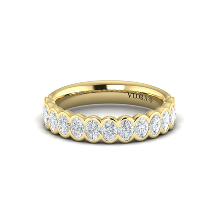 Vlora Jewels Oval Diamond Half Bezel Band, view 2