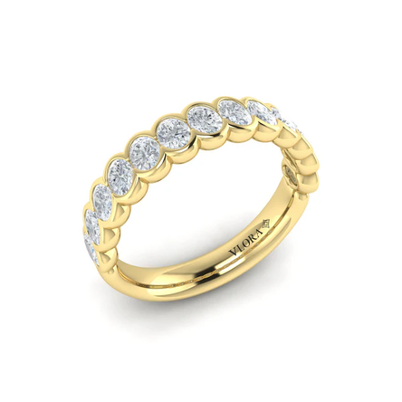 Vlora Jewels Oval Diamond Half Bezel Band