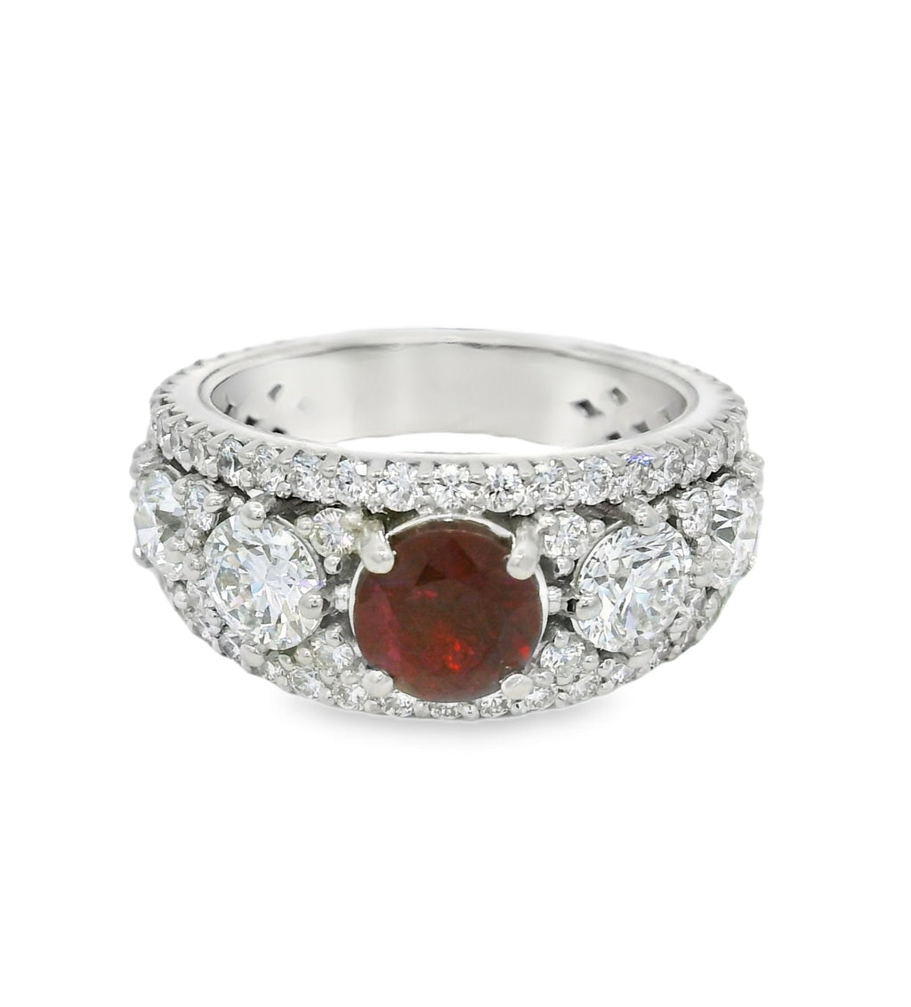 Ruby and Diamond Fashion Band, view 2
