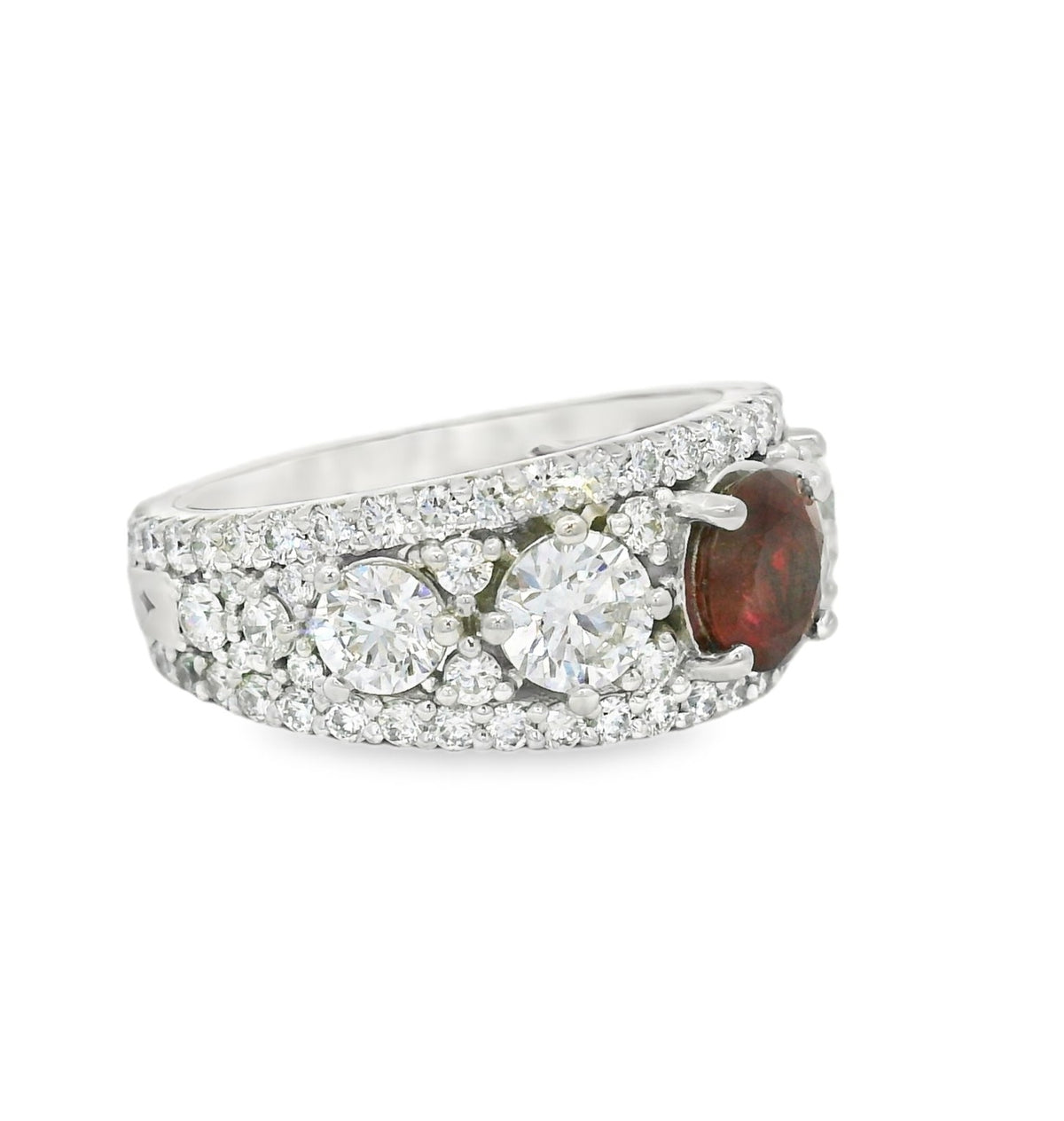 Ruby and Diamond Fashion Band, view 3