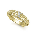 LAGOS 18K Gold X Caviar Diamond Ring