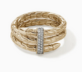 John Hardy Spear Ring, Gold, Diamonds, Wide
