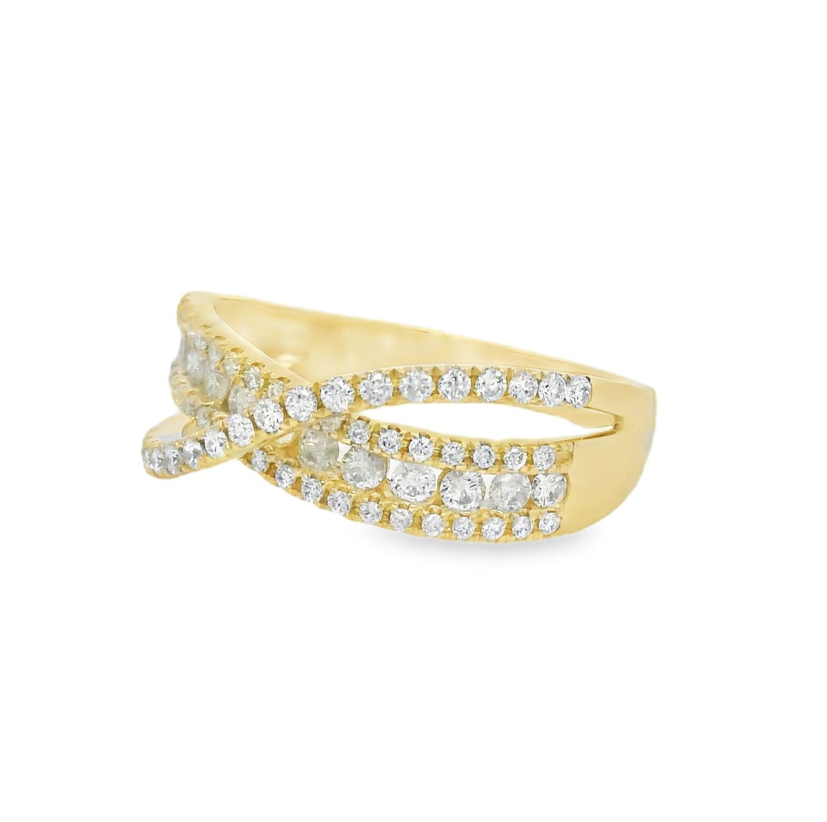 Arya's Collection Diamond Crossover Ring, view 2