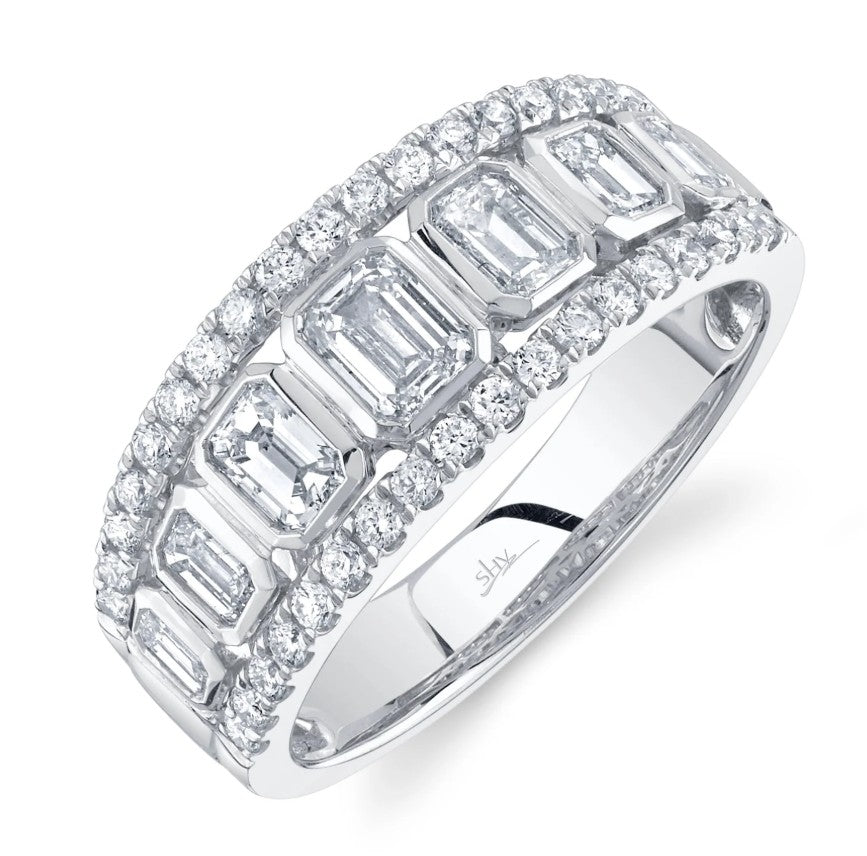 Shy Creations Bezel Multi-Row Diamond Ring