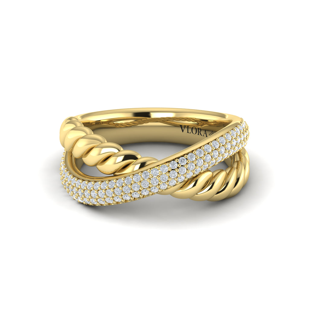 Vlora Jewels Twist Crossed Ring, view 2
