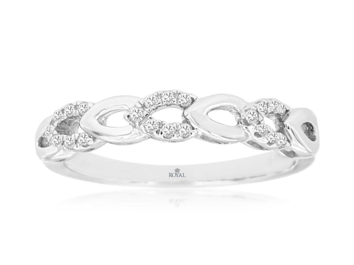 Royal Jewelry Manufacturing Diamond Open Tear Drop Link Ring