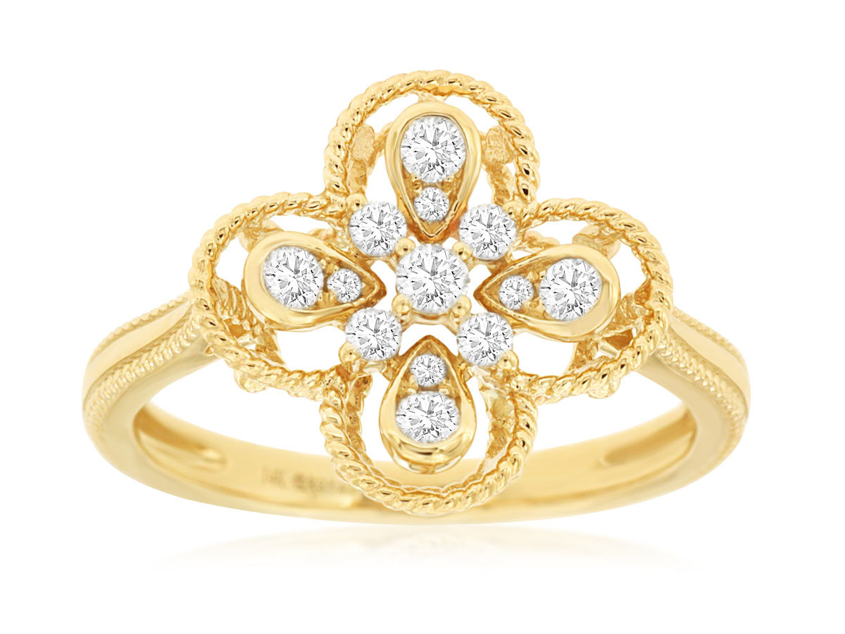 Royal Jewelry Manufacturing Diamond Clover Ring