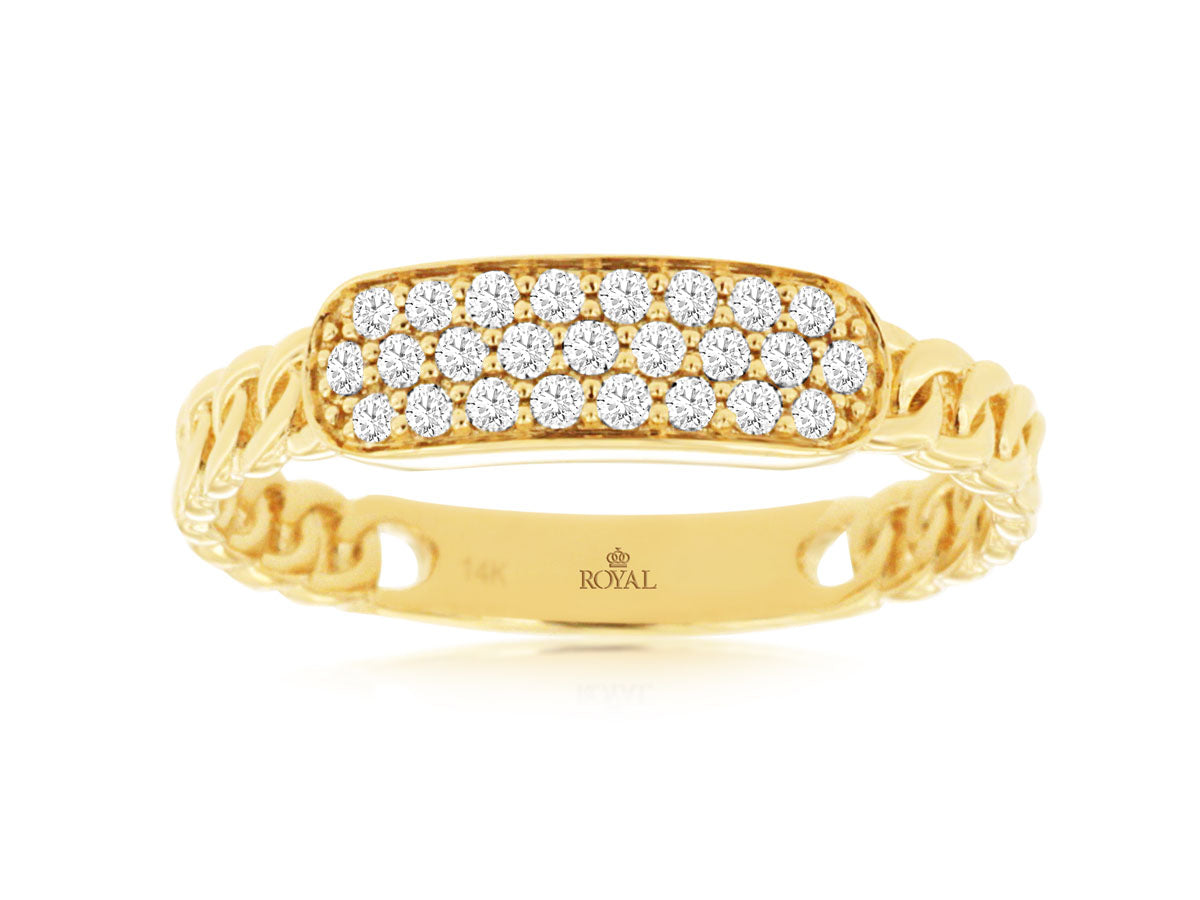 Royal Jewelry Manufacturing Diamond Pave Chain Link Ring