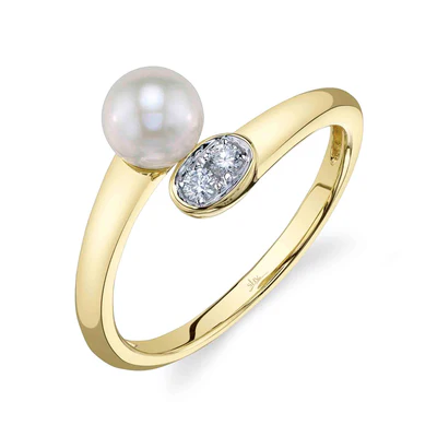 Shy Creations Diamond and Pearl Bypass Ring