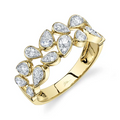 Shy Creations Double Row Pear Diamond Ring