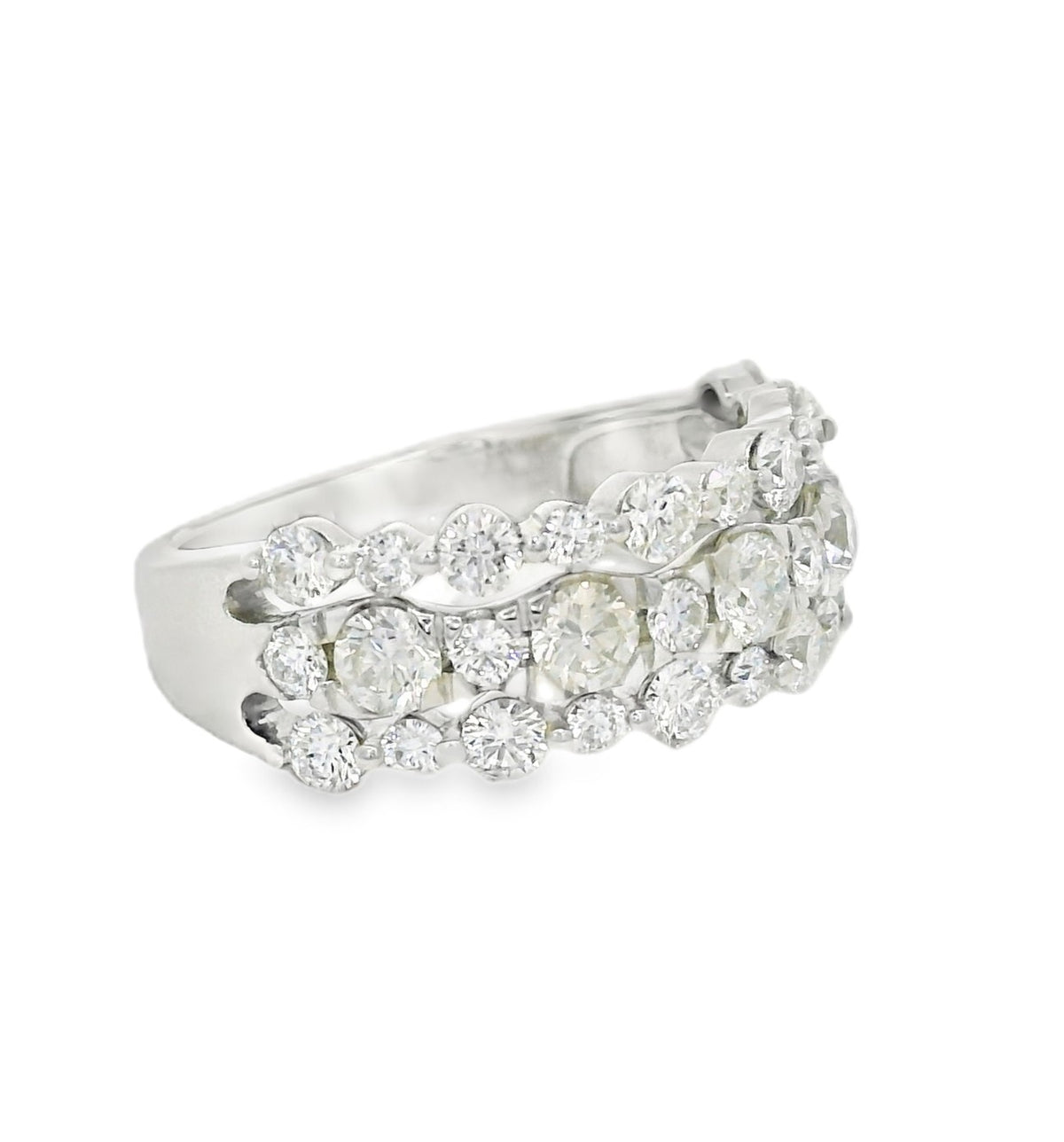 Arya's Collection Diamond Triple Row Band, view 2