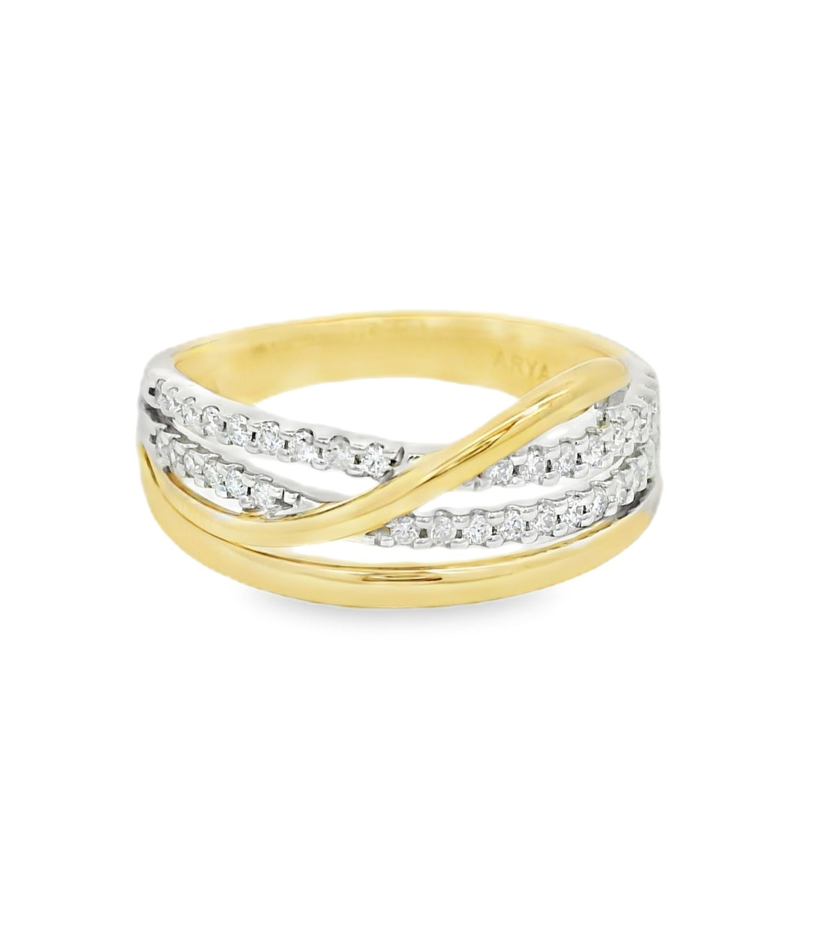 Arya's Collection Diamond Crossover Ring, view 3