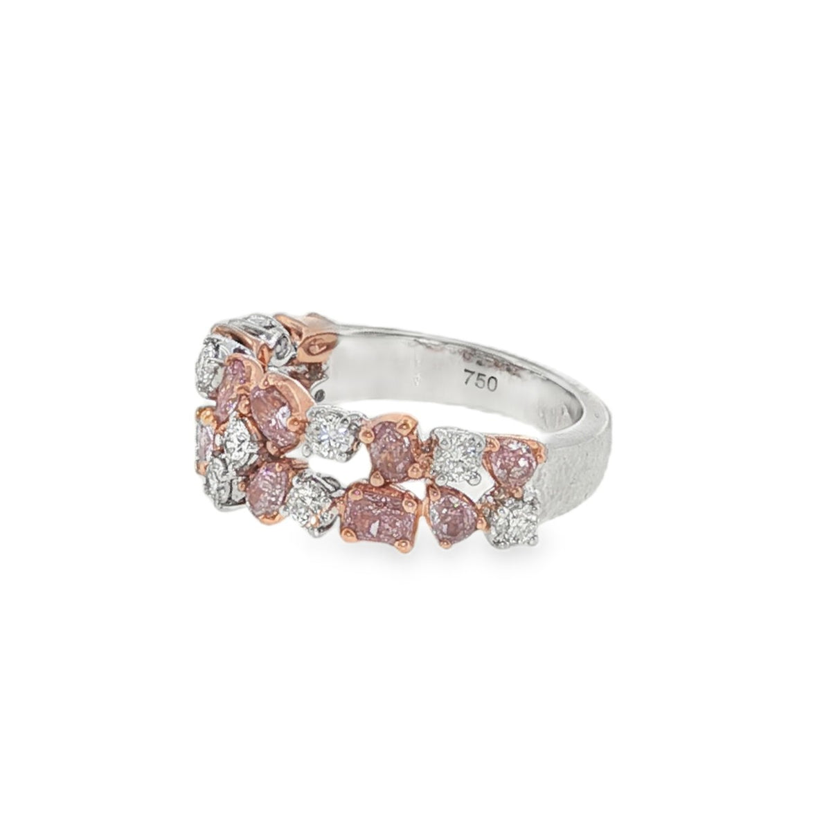 Namdar Diamonds Pink and White Pear Diamond Band, view 2