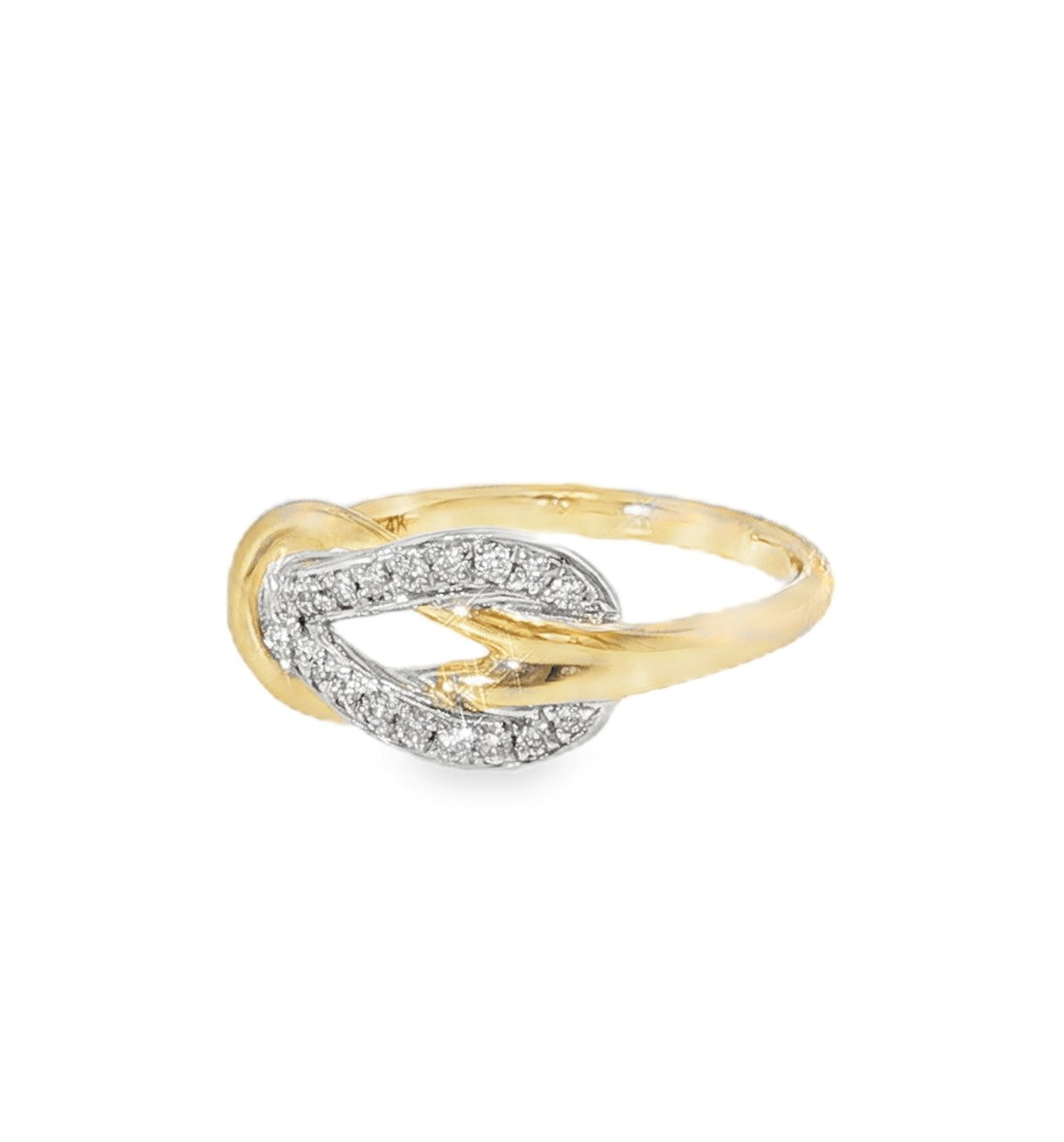 H.J. Namdar Two Tone Diamond Love Knot Ring, view 2