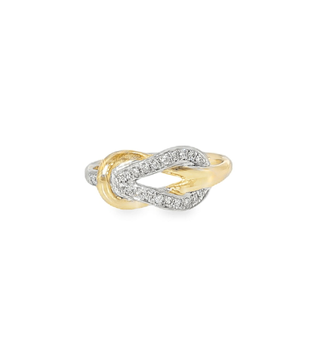 H.J. Namdar Two Tone Diamond Love Knot Ring