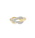 H.J. Namdar Two Tone Diamond Love Knot Ring