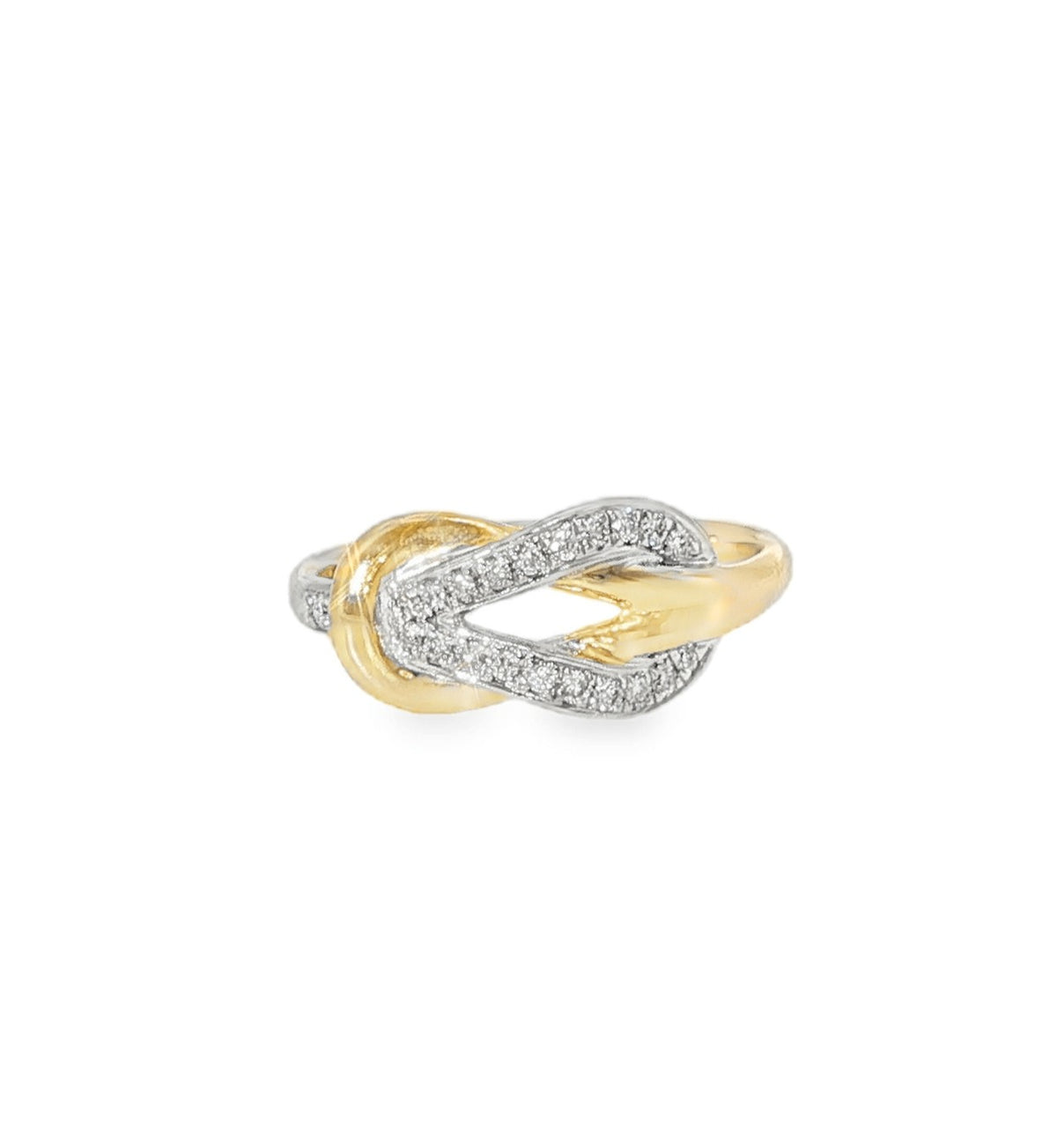 H.J. Namdar Two Tone Diamond Love Knot Ring