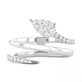 Ashi Diamond Couture Fiori Pear Wrap Ring