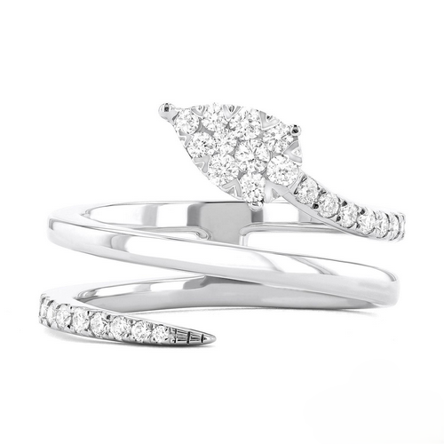 Ashi Diamond Couture Fiori Pear Wrap Ring