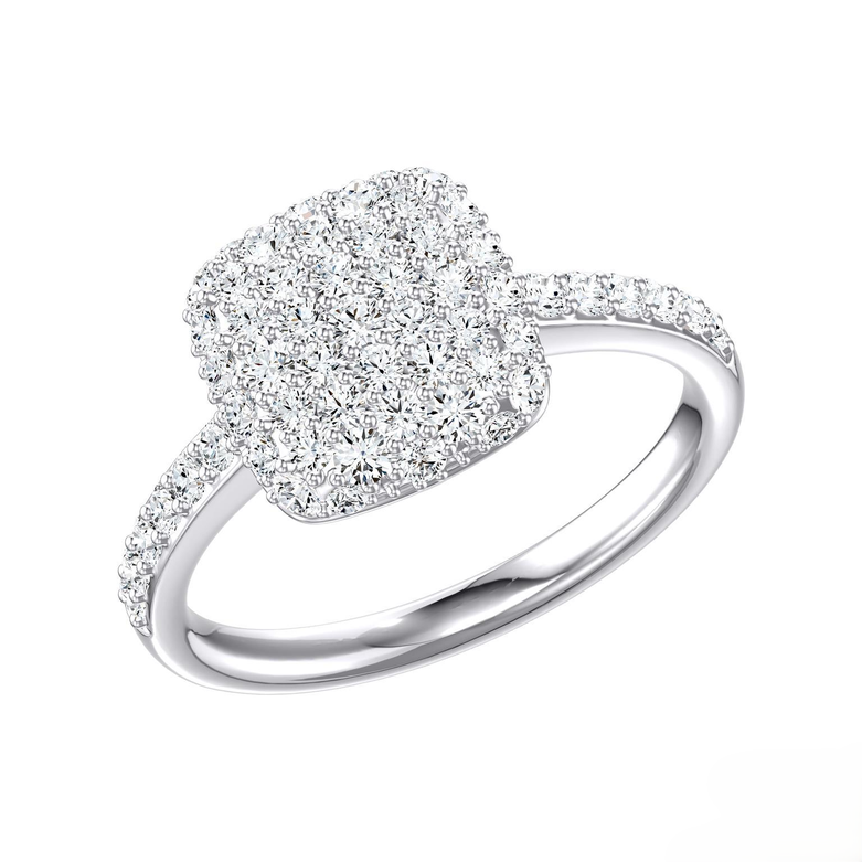 F J KASHI Diamond Pave Square Ring