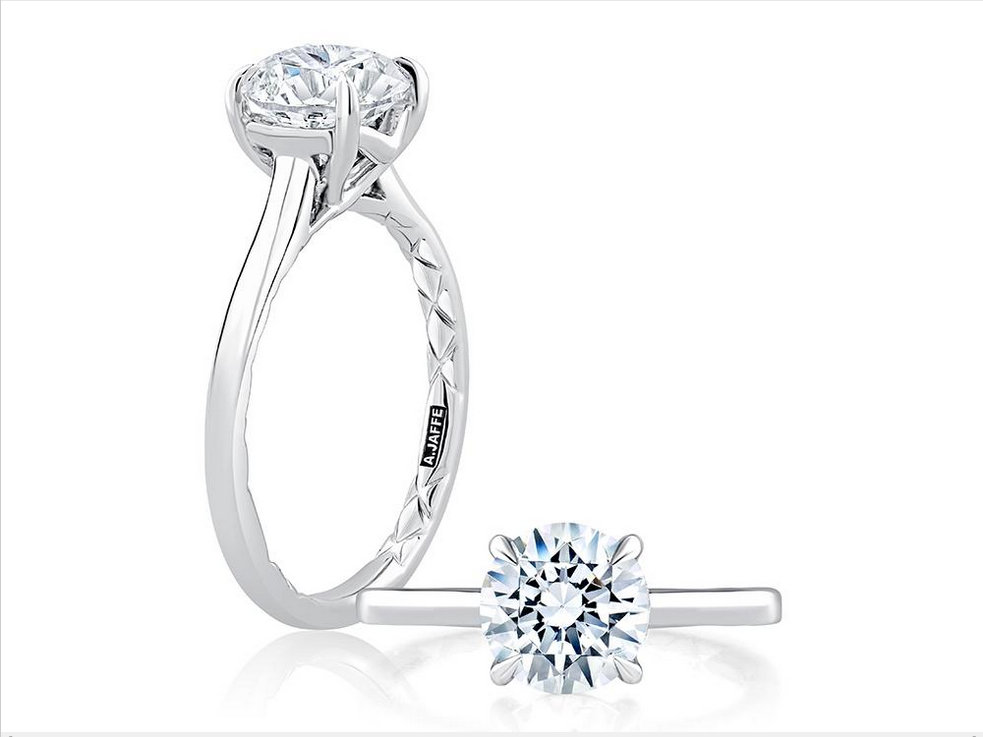 A. JAFFE Platinum Solitaire Engagement Ring