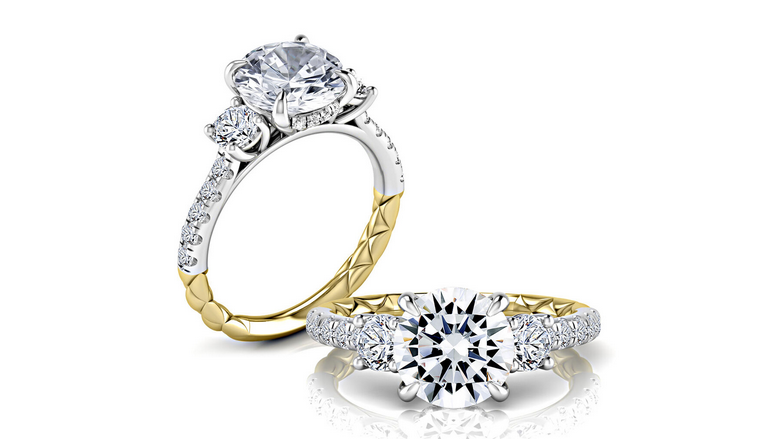 A. JAFFE Diamond Three Stone Engagement Ring