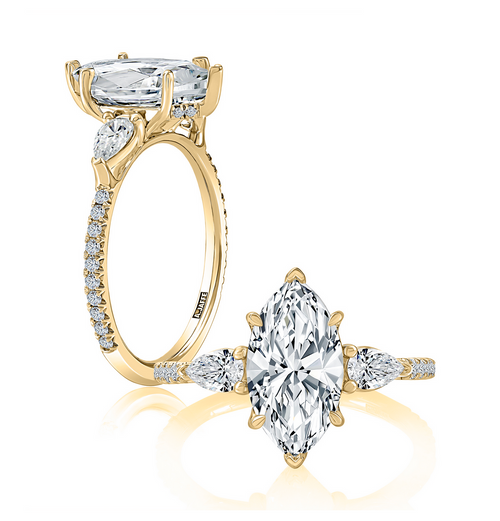 A. JAFFE 14k Yellow Gold Three Stone Ring