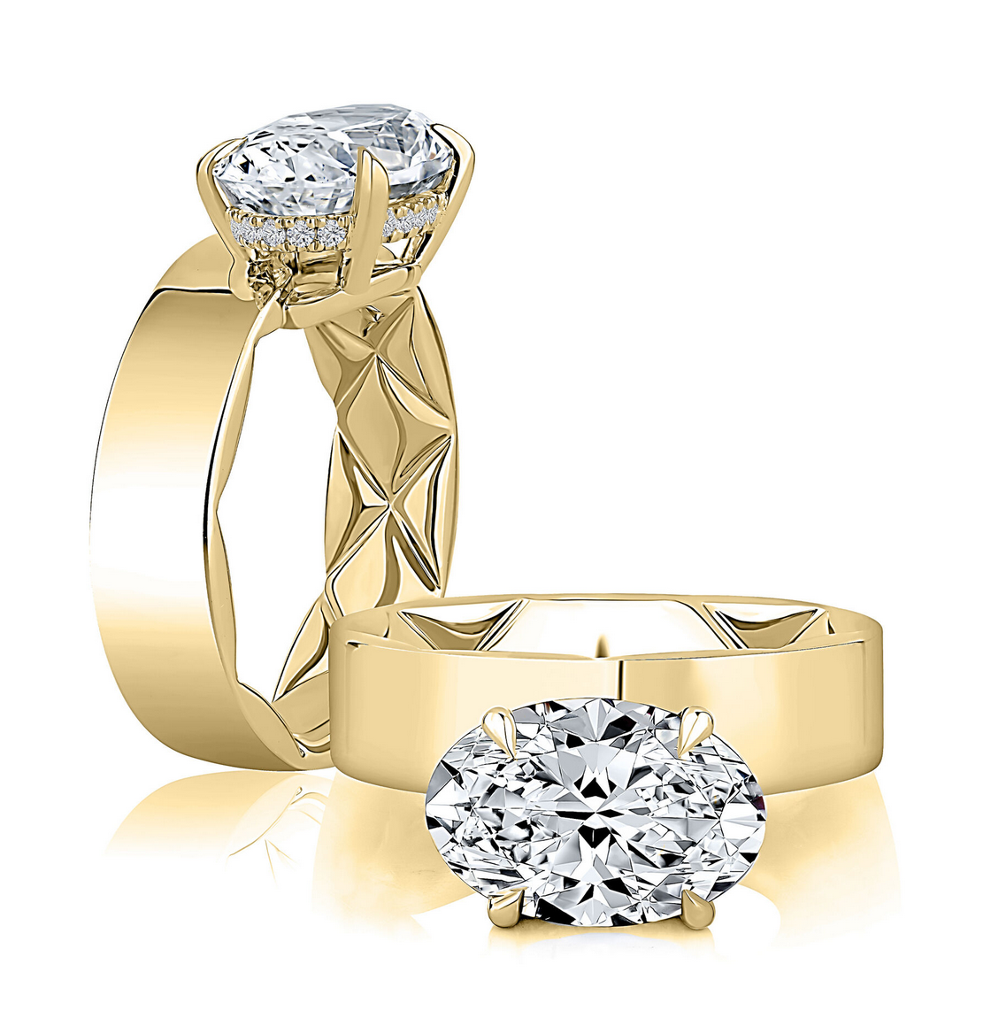 A. JAFFE Bold East-West Oval Engagement Ring