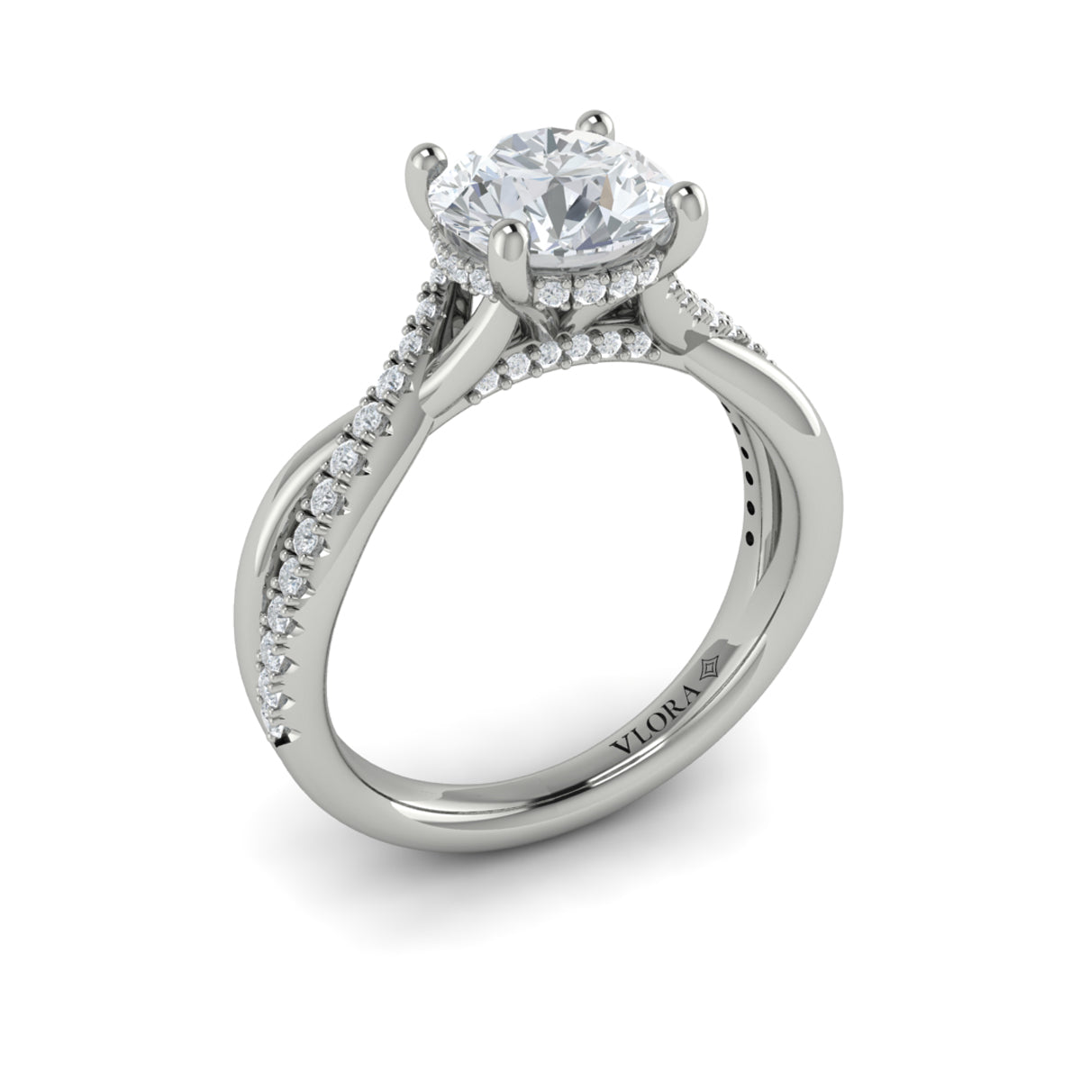 Vlora Jewels Entwined Hidden Halo Engagement Ring