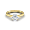 Vlora Jewels Modern Vintage Solitaire Engagement Ring with Hidden Halo