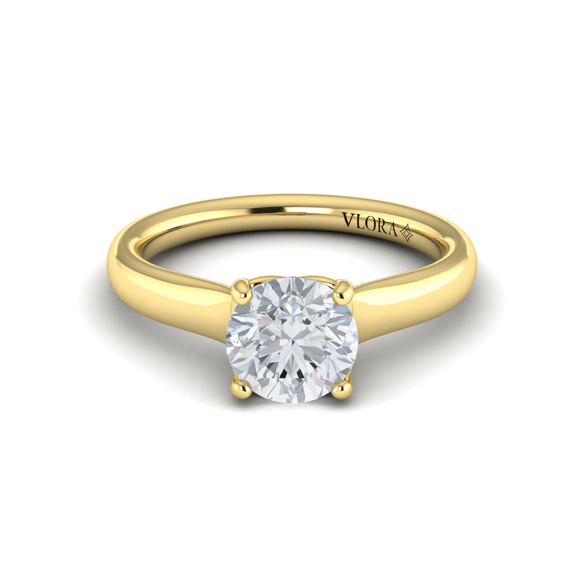 Vlora Jewels Classic Cathedral Solitaire Engagement Ring, view 2
