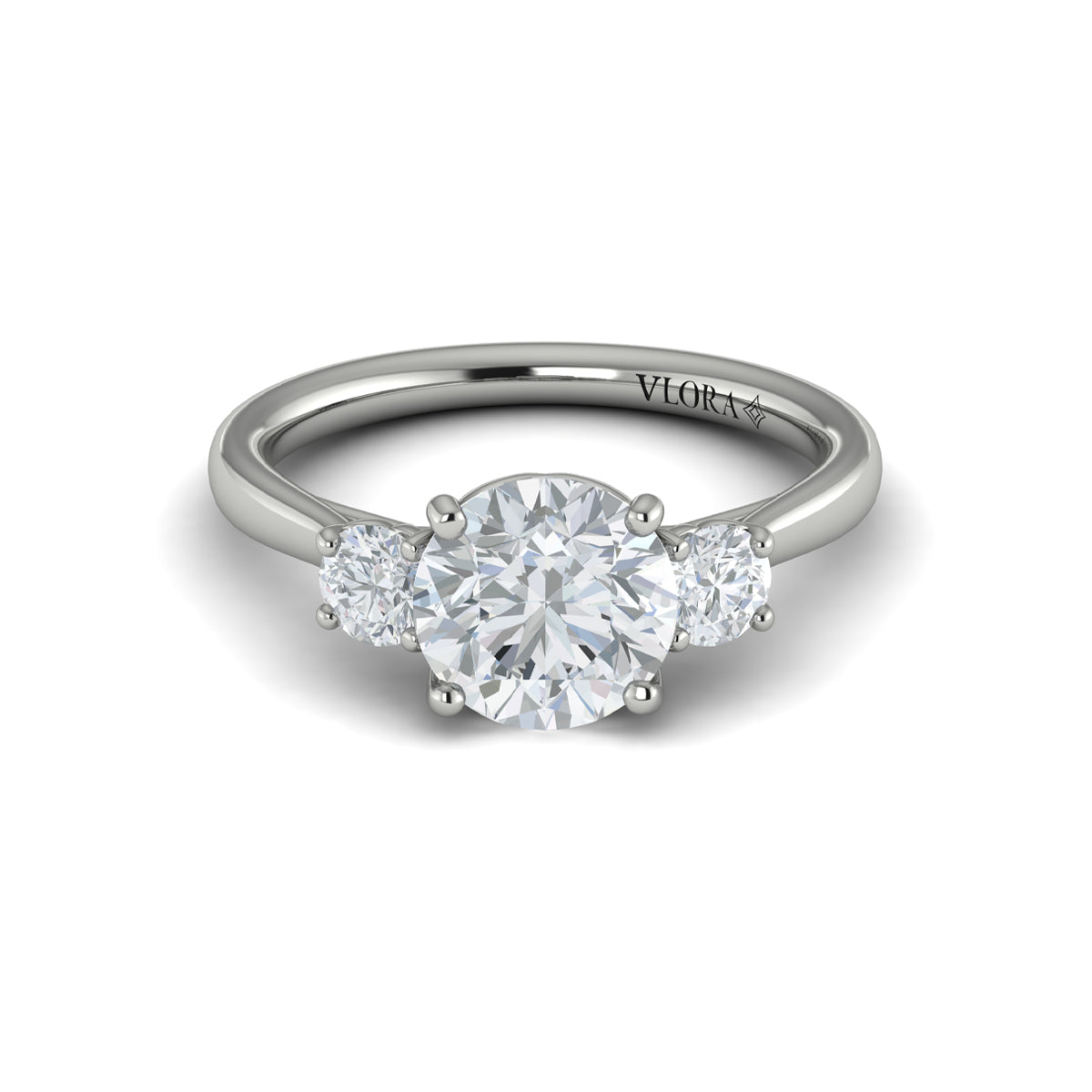 Vlora Jewels Timeless Trio Three Stone Engagement Ring, view 2