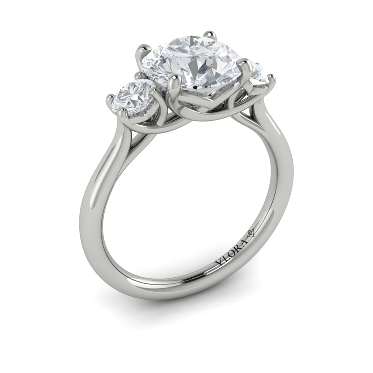 Vlora Jewels Timeless Trio Three Stone Engagement Ring