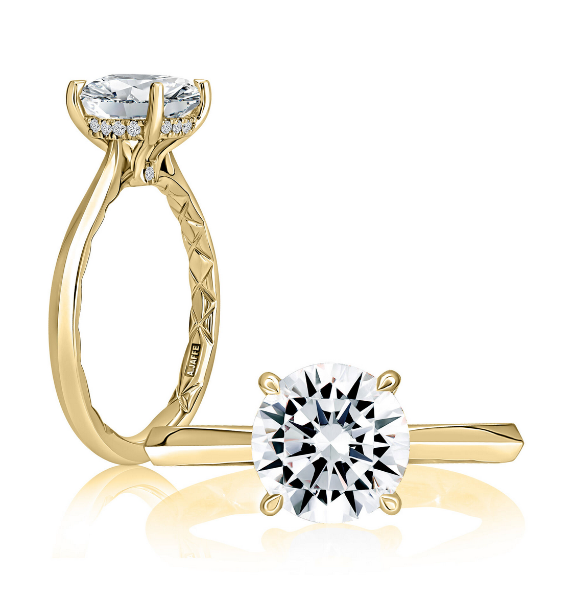 A. JAFFE Solitaire Engagement Ring with Gallery Detail