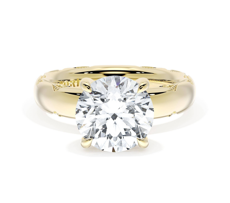 Tacori Round Solitaire Cigar Band Engagement Ring, view 2