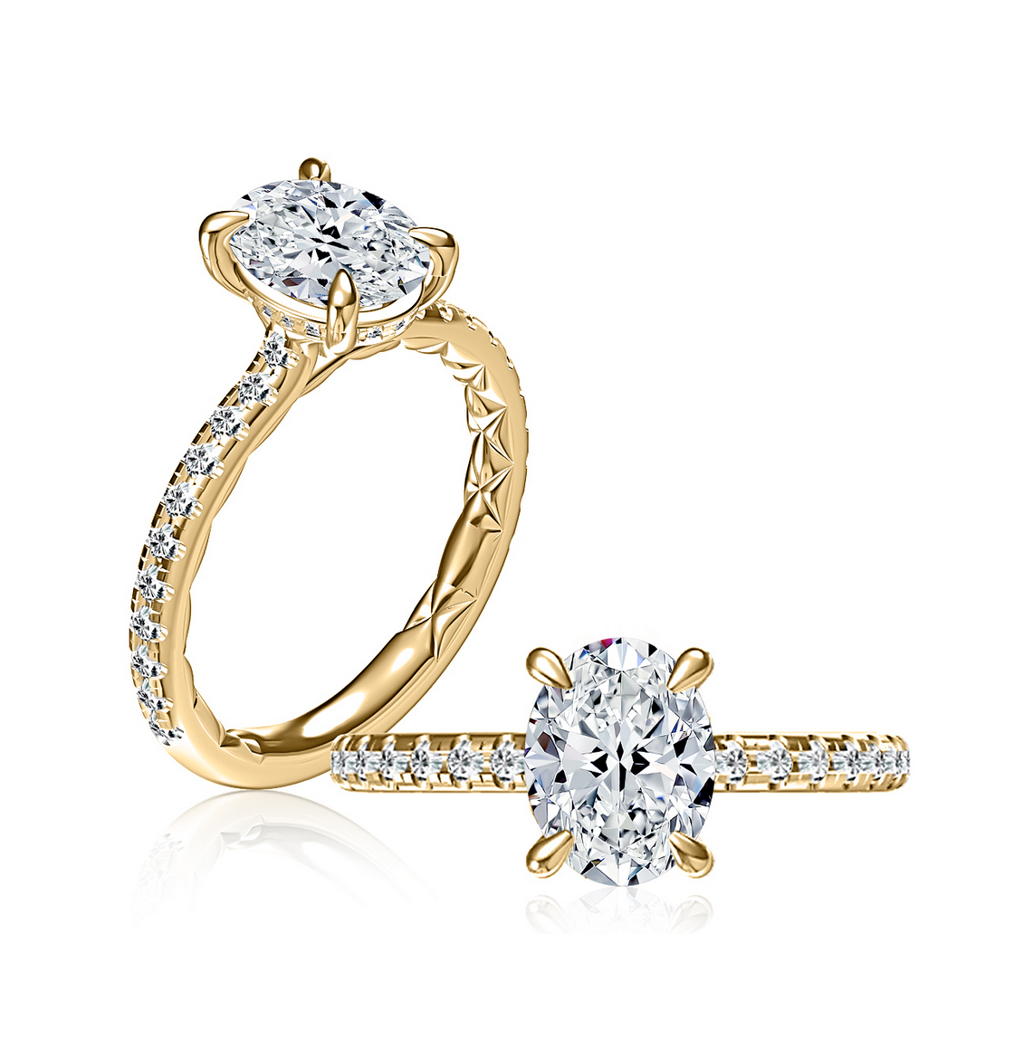 A. JAFFE Oval Diamond Engagement Ring
