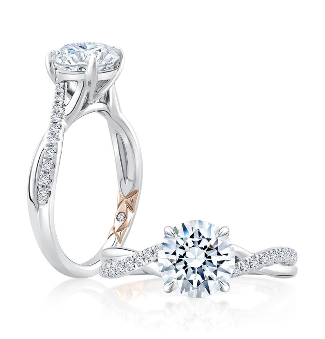 A. JAFFE Platinum Twisted Engagement Ring
