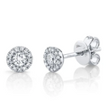 Shy Creations Diamond Halo Stud Earrings