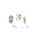 LAGOS Small Two Tone Knot Diamond Stud Earrings