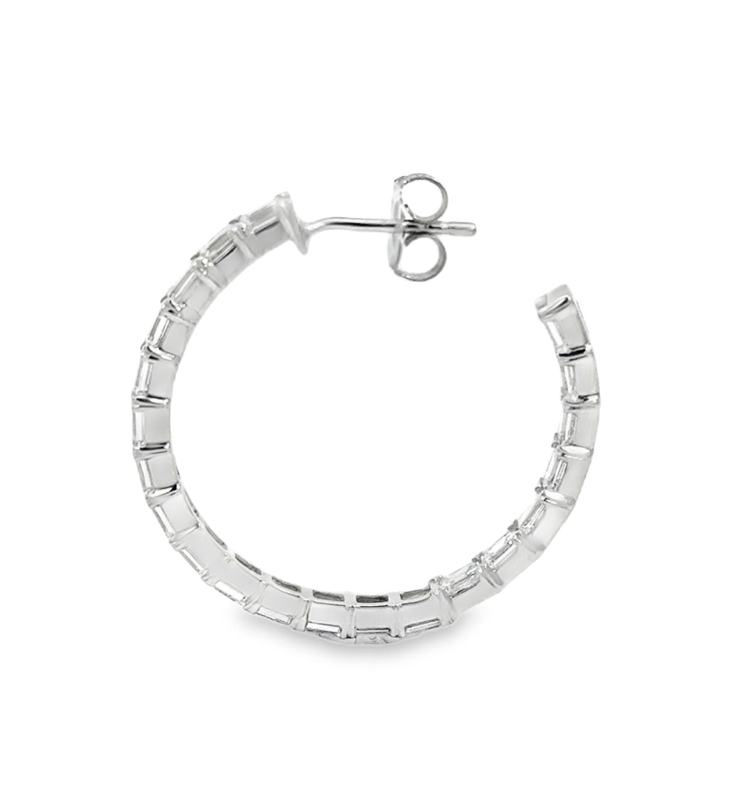 Yourline Emerald Cut Diamond Hoops, view 2